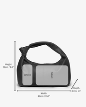 Vittoria Leather Crescent Knot Bag in Damson Plum