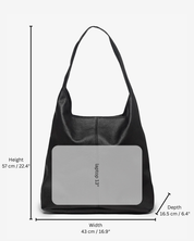Sienna Black Leather Hobo Bag