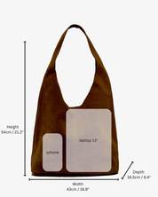 Camilla Suede Tote Bag in Olive Green