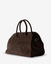Alessia Suede Buckled Carryall Tobacco Brown