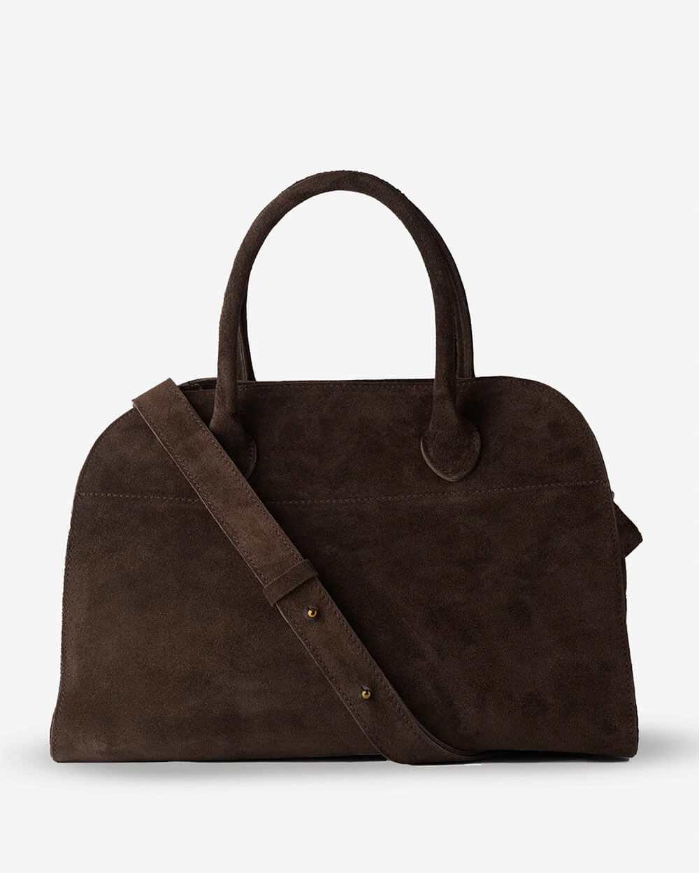 Alessia Suede Buckled Carryall Tobacco Brown