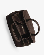 Alessia Suede Buckled Carryall Tobacco Brown