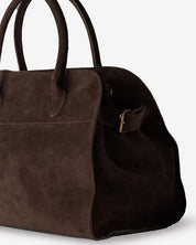 Alessia Suede Buckled Carryall Tobacco Brown