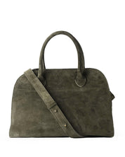 Alessia Suede Buckled Carryall Olive Green