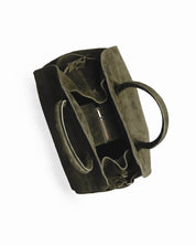 Alessia Suede Buckled Carryall Olive Green