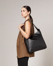 Sofia Black Leather 2-in-1 Convertible Backpack Tote Bag