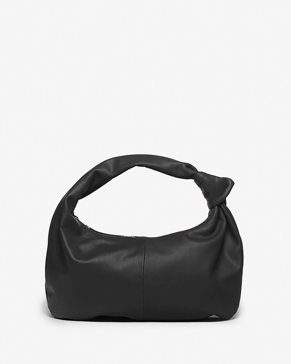 Vittoria Leather Crescent Knot Bag in Black