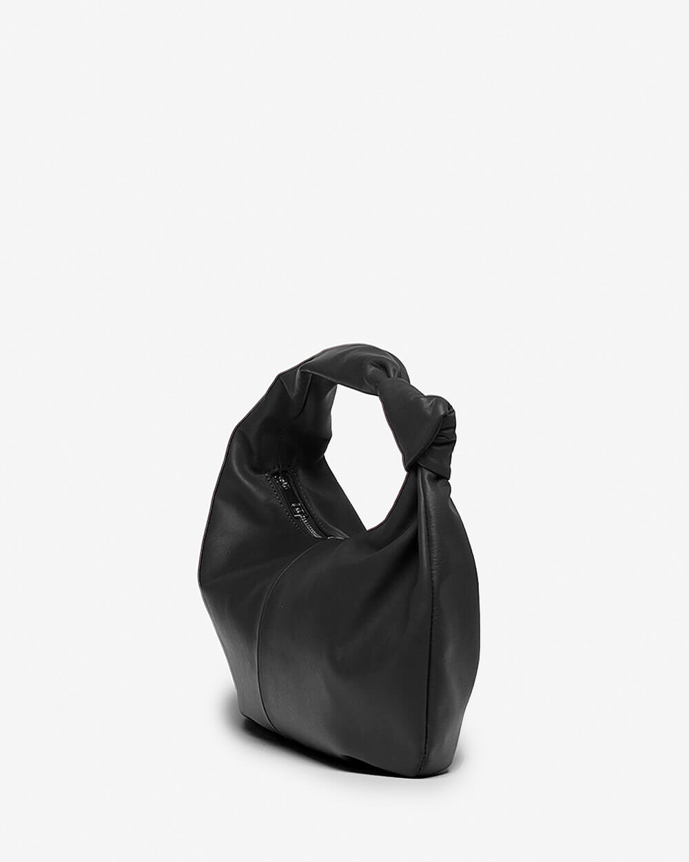 Vittoria Leather Crescent Knot Bag in Black