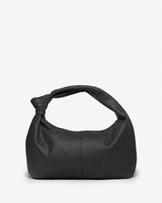 Vittoria Leather Crescent Knot Bag in Black