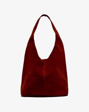 Camilla Suede Tote Bag in Wine Red
