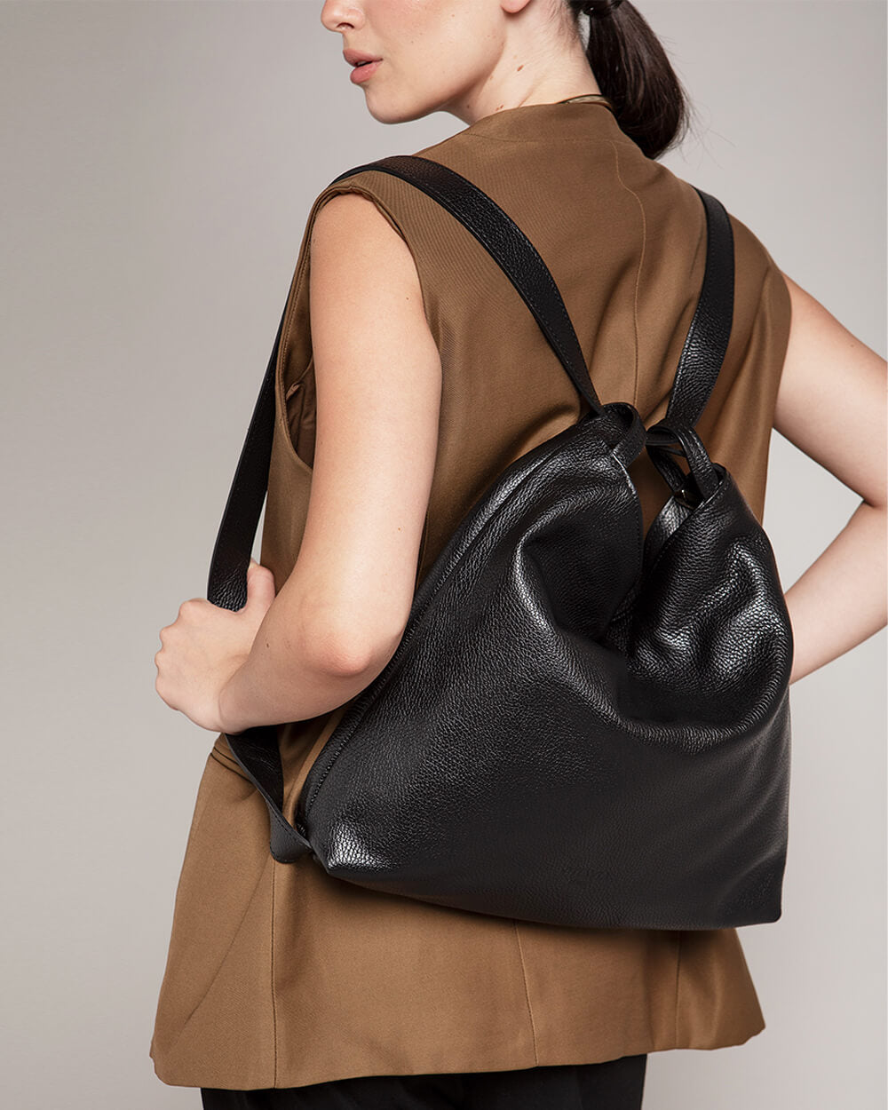 black leather backpack tote Stella Purse Convertible Italian With room for all your essentials BOSTANTEN Backpack Purse for Women