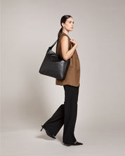 Sofia Black Leather 2-in-1 Convertible Backpack Tote Bag