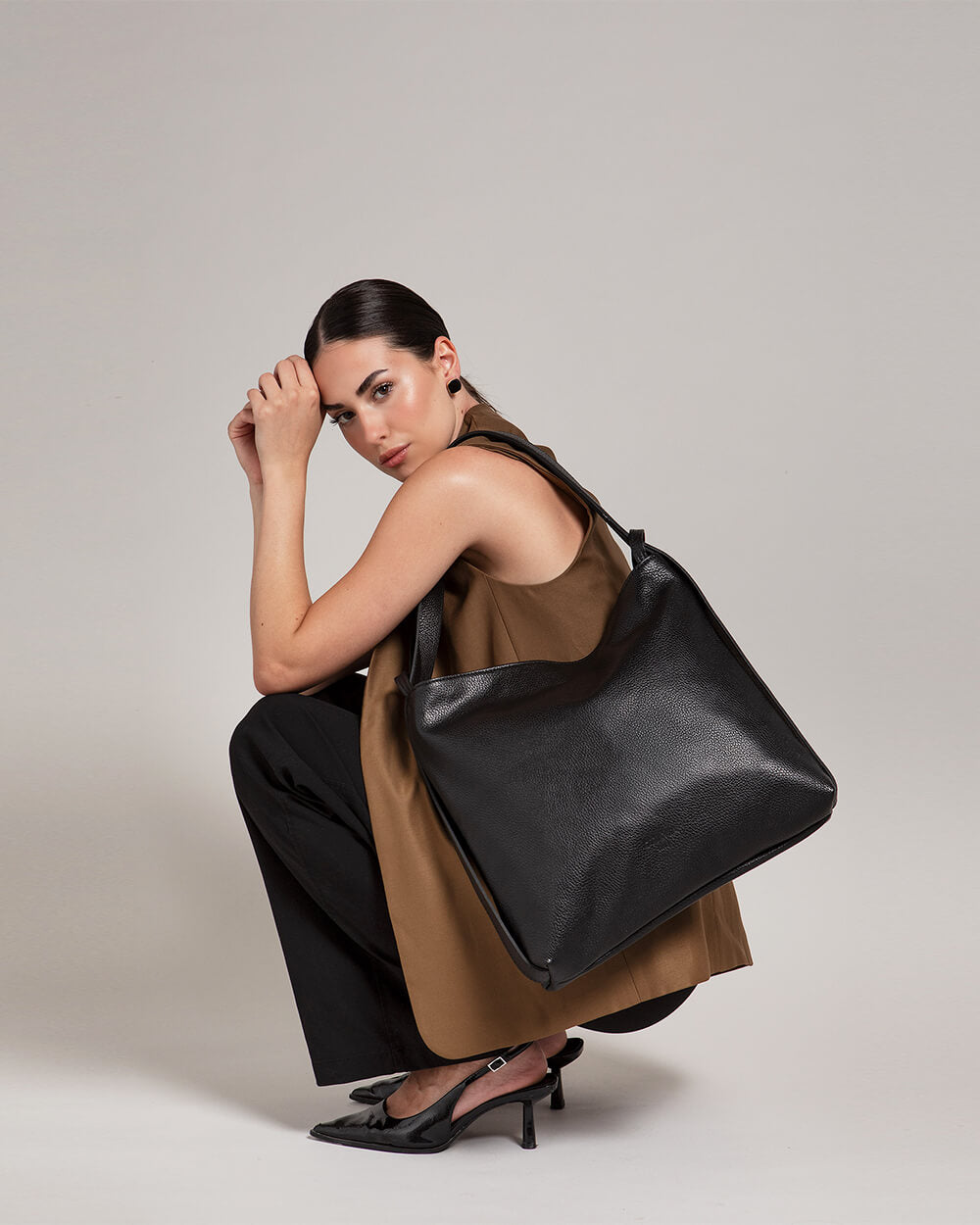 black leather shoulder bag backpack OTTAVIA — Italian Leather 2-in-1 Convertible Backpack Tote for Women