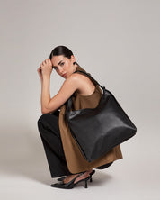 Sofia Black Leather 2-in-1 Convertible Backpack Tote Bag