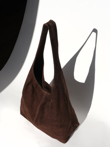 Camilla Suede Tote Bag in Tobacco Brown