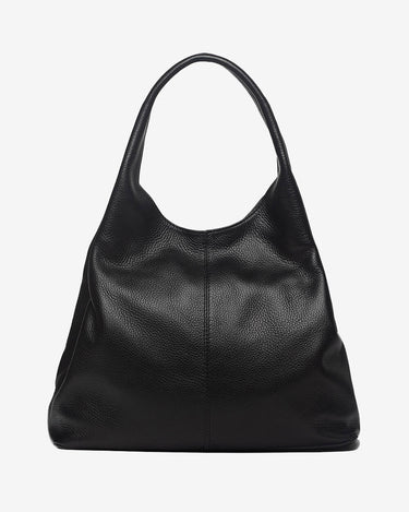 Giulia Leather Shoulder Bag in Black