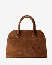 Alessia Suede Buckled Carryall Rust Brown
