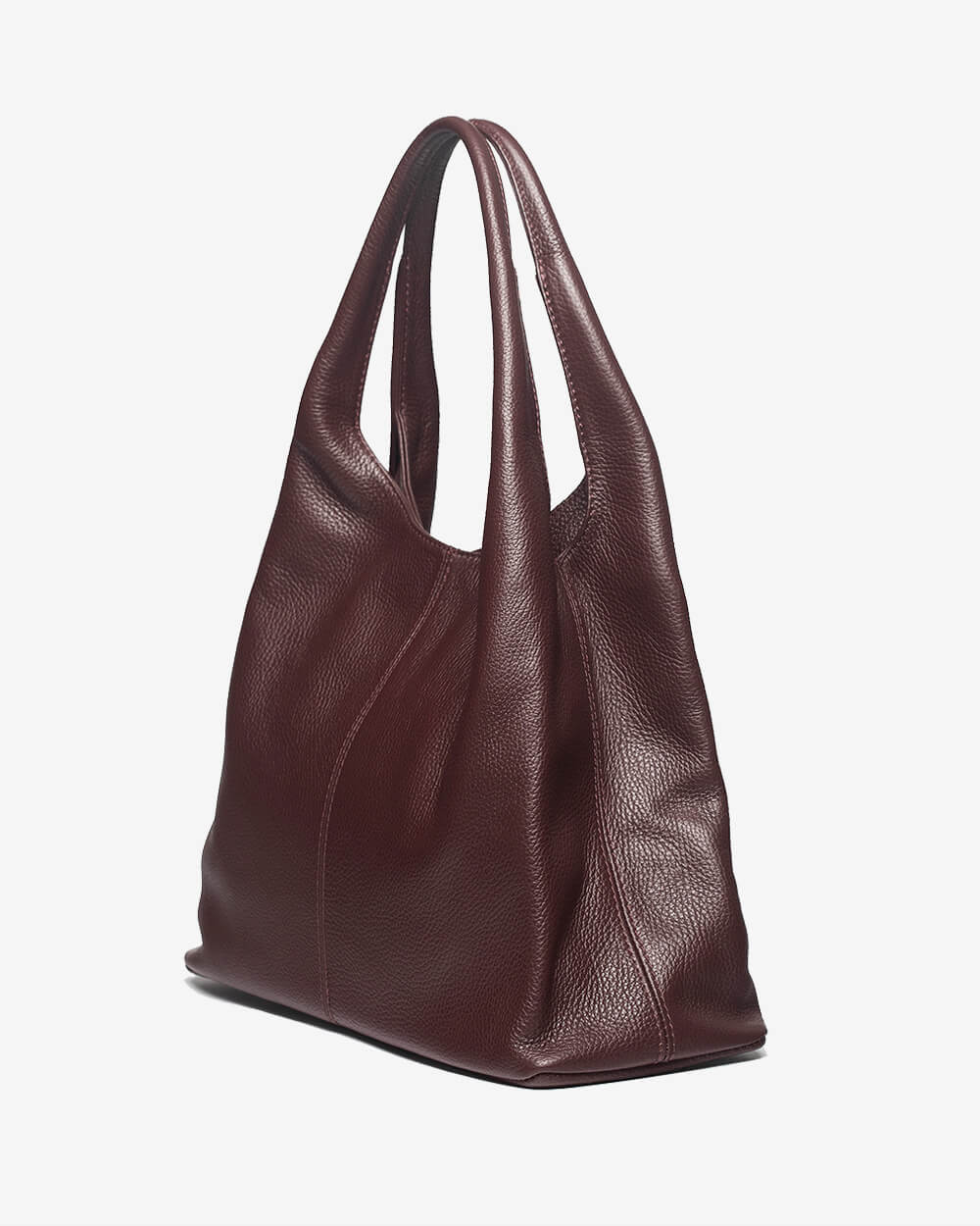 Giulia Leather Shoulder Bag in Burgundy