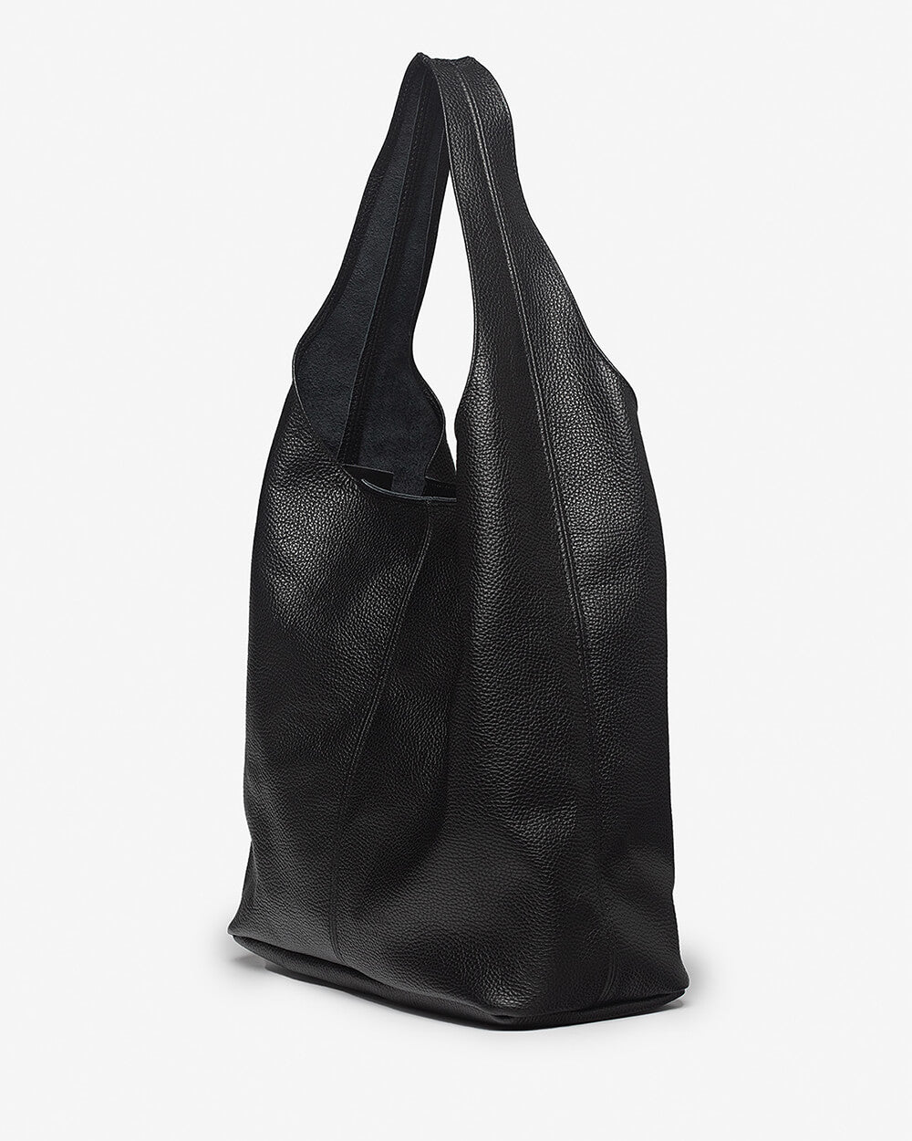 Sienna Black Leather Hobo Bag