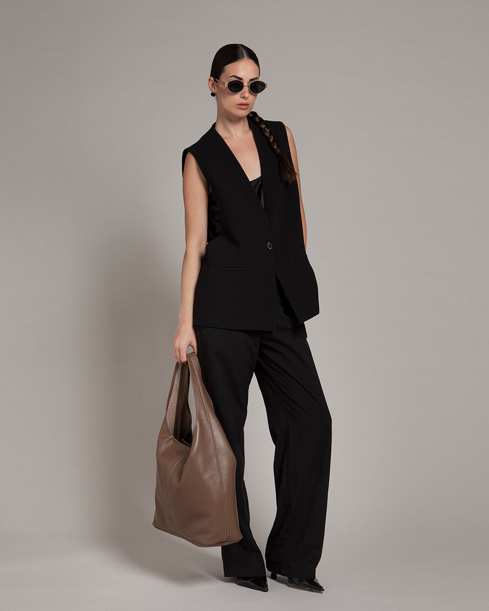 Sienna Chocolate Leather Hobo Bag