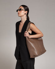 Sienna Chocolate Leather Hobo Bag