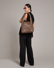 Sienna Chocolate Leather Hobo Bag
