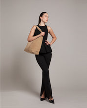 Camilla Suede Tote Bag in Sand