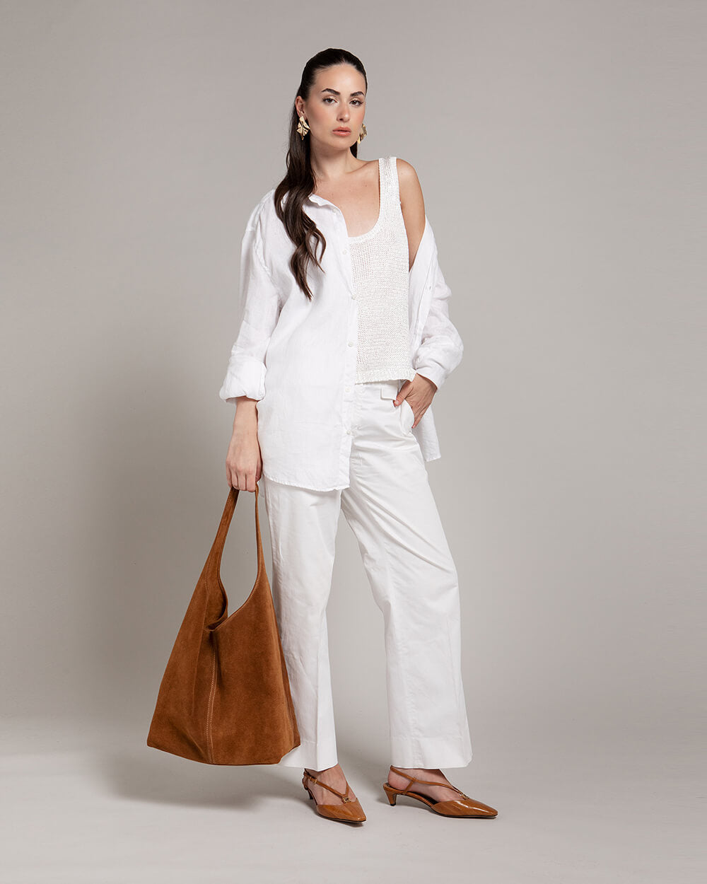 Camilla Suede Tote Bag in Caramel