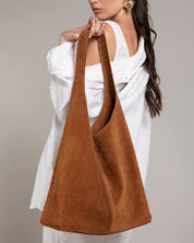Camilla Suede Tote Bag in Caramel