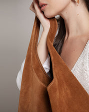 Camilla Suede Tote Bag in Caramel