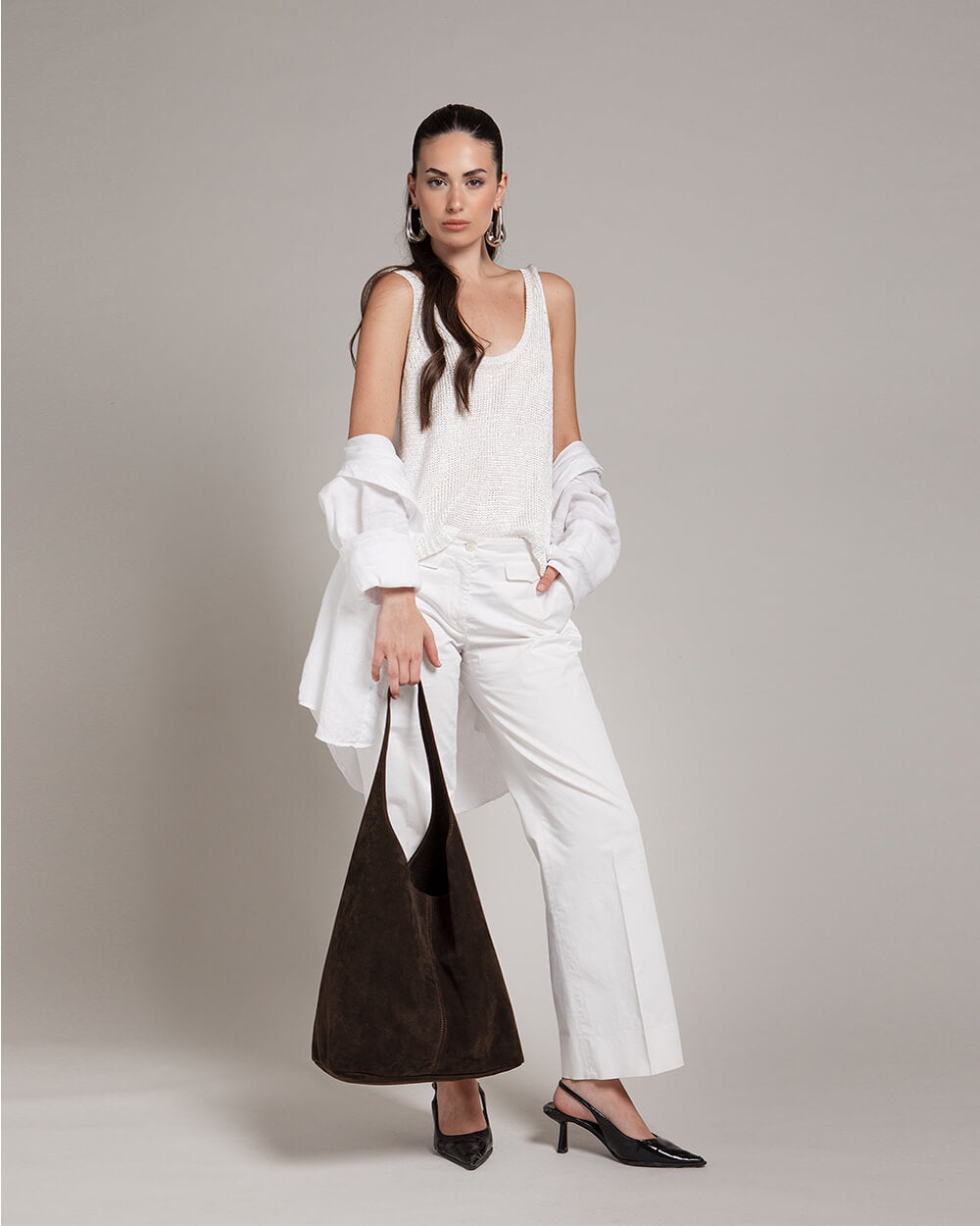 Camilla Suede Tote Bag in Tobacco Brown