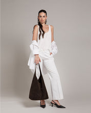 Camilla Suede Tote Bag in Tobacco Brown