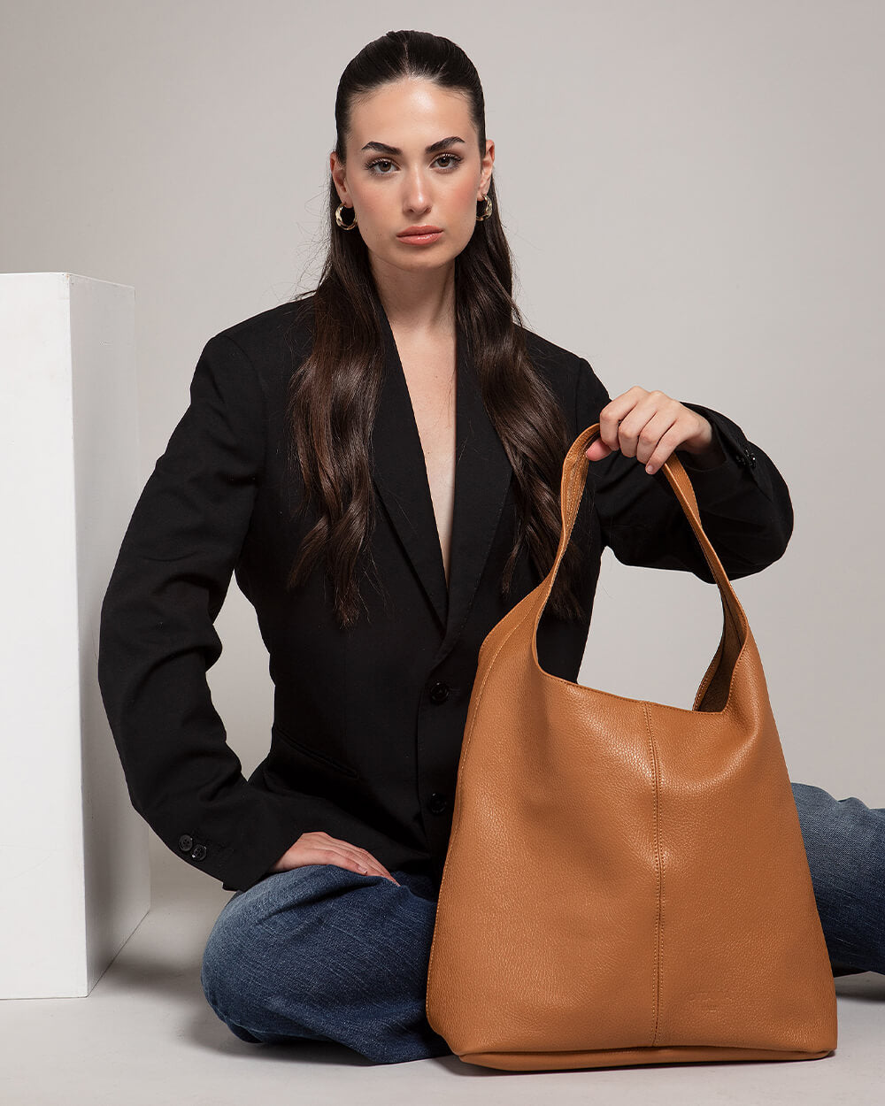 Sienna Tan Leather Hobo Bag