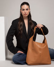 Sienna Tan Leather Hobo Bag