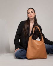 Sienna Tan Leather Hobo Bag