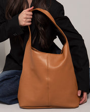 Sienna Tan Leather Hobo Bag
