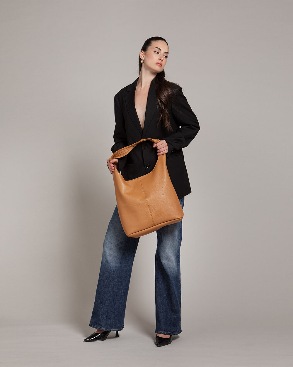 Sienna Tan Leather Hobo Bag