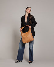 Sienna Tan Leather Hobo Bag