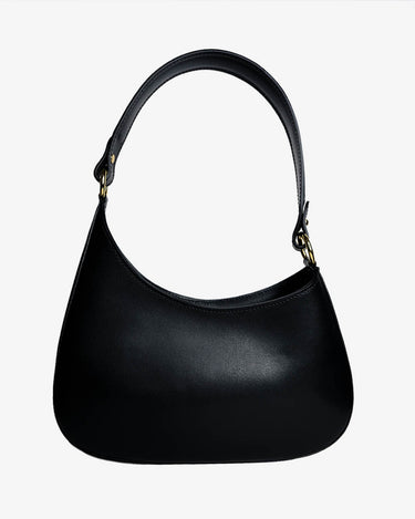 Luna Leather Shoulder Bag in Black