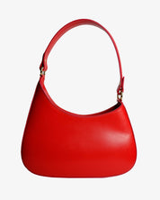 Luna Leather Shoulder Bag in Red