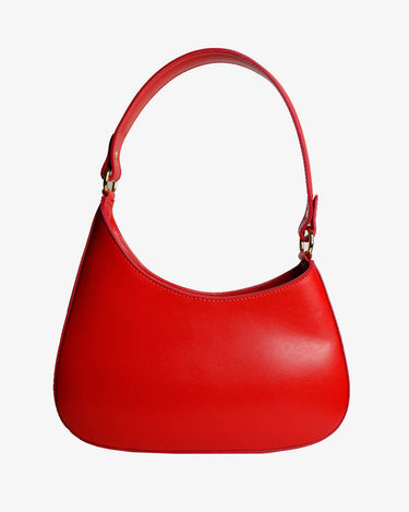 Luna Leather Shoulder Bag in Red