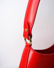Luna Leather Shoulder Bag in Red