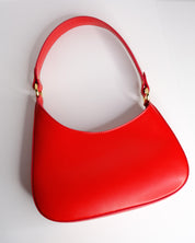 Luna Leather Shoulder Bag in Red