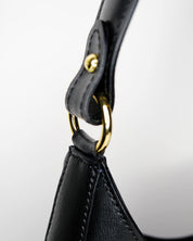 Luna Leather Shoulder Bag in Black