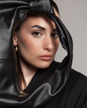 Vittoria Leather Crescent Knot Bag in Black