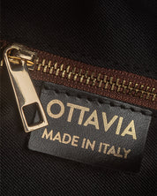 Vittoria Leather Crescent Knot Bag in Mocha Brown