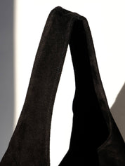 Camilla Suede Tote Bag in Black - OTTAVIA