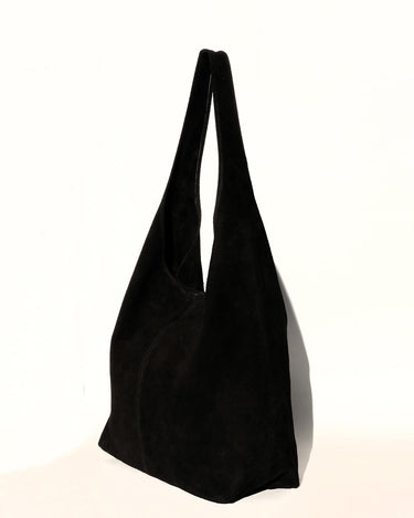 Camilla Suede Tote Bag in Black - OTTAVIA