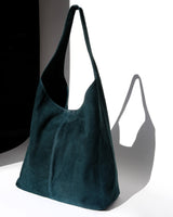 Camilla Suede Tote Bag in Dark Teal - OTTAVIA