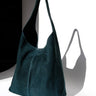 Camilla Suede Tote Bag in Dark Teal - OTTAVIA